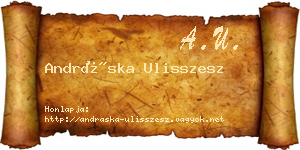 Andráska Ulisszesz névjegykártya